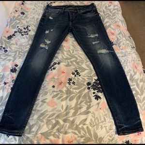 Express Mid Rise Jeggings in Medium Wash